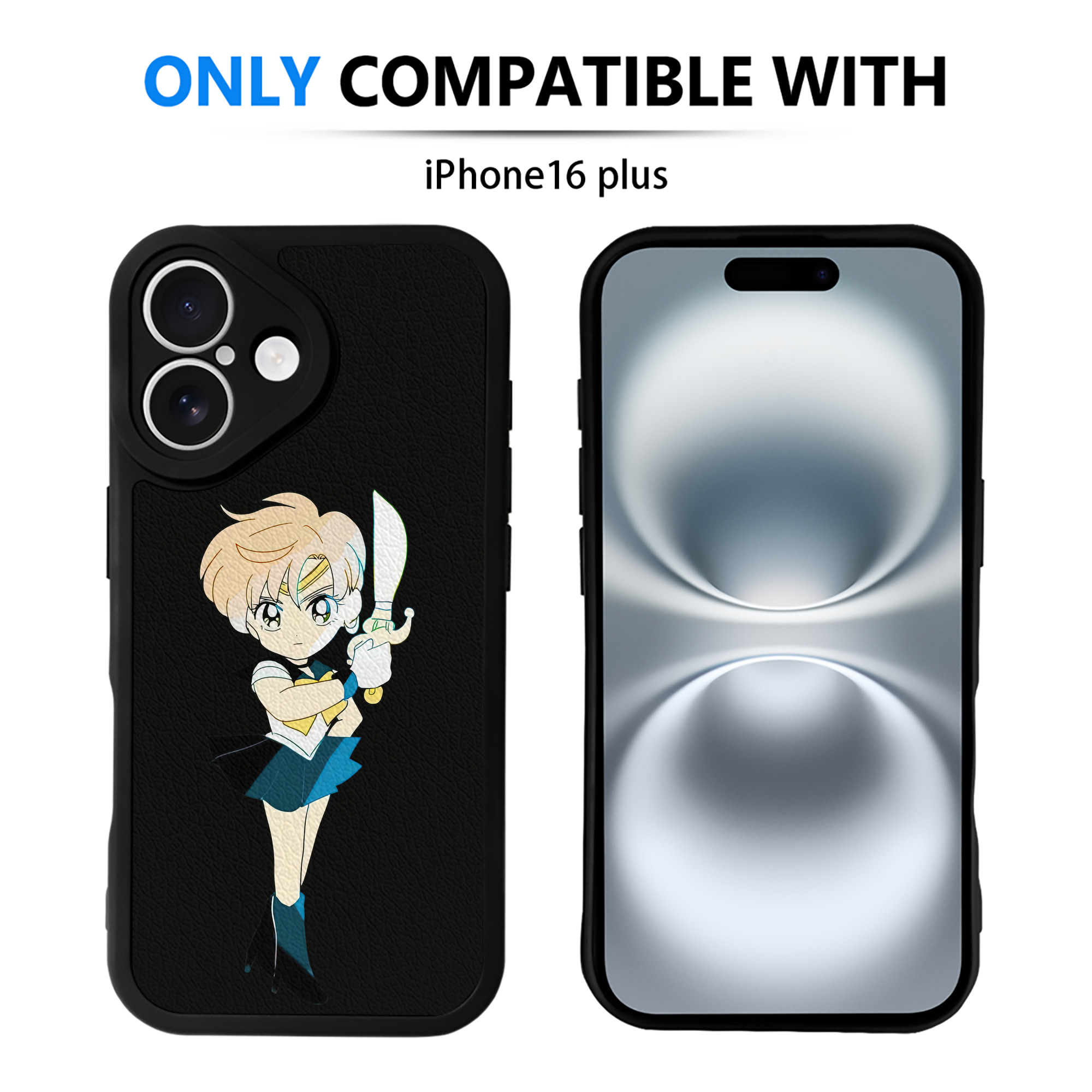 （画像用） 美少女戦士セーラームーン 天王はるか Sailor Moon Tenoh Haruka 【iPhone 16シリーズ対応】シリコンスマホケース（レザー調） 材質：シリコン
